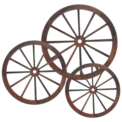 HOLIDYOYO Wandkunst Aus Holz Dekoratives Vintage-wanddekor Für Wohnzimmer 3 Stück von HOLIDYOYO