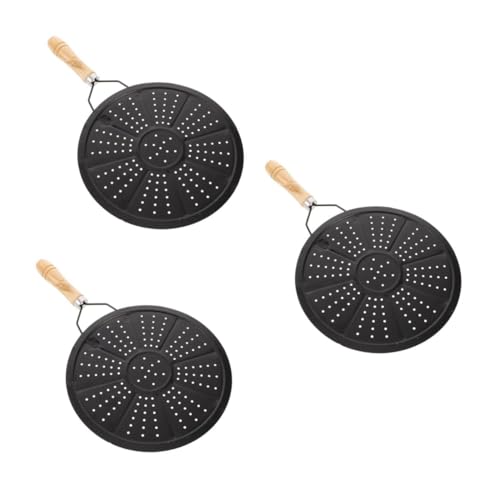 HOLIDYOYO 3stücke Heat Resistant Pad Mit Holzgriff Isolierte Unterlage Für Töpfe Und Pfannen Perfekter Schutz Für Küchentheken Für Induktionsherde Und Kaffeebars von HOLIDYOYO
