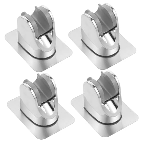 HOLIDYOYO 4 Stück Aluminium Duschkopfhalter ohne Bohren Selbstklebende Handbrause Halterung Stabile Wandhalterung für Bad Einfache Montage Passend für Duschköpfe Zufällige Zufällige Farbe von HOLIDYOYO