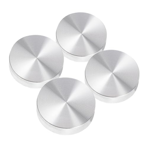 HOLIDYOYO 4 Stück Aluminiumlegierung Runde Scheibenadapter rutschfeste Metallplatten für Glas Beistelltische Einfache Montage Stilvolles Design Stabiler Halt für Möbel und Vitrinen von HOLIDYOYO