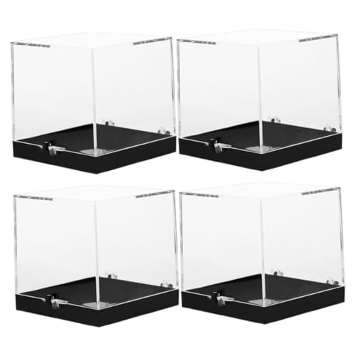 HOLIDYOYO 4 Stück Aufbewahrungsbox Für Steine Vitrine Probenkoffer Edelstein Präsentationsboxen Probengefäß Mineralienproben Steinsammlungskoffer Probenboxen Transparenter von HOLIDYOYO