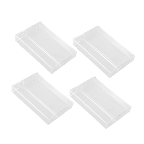 HOLIDYOYO 4 Stück Band-Aufbewahrungsbox Tragetasche für Schallplatten Aufnahmekassetten-Organizer Kassettenhüllen aus Kunststoff Aufbewahrungsbox für Spielkarten pp Transparent von HOLIDYOYO