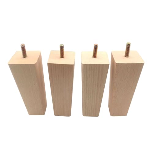 HOLIDYOYO 4 Stück Massive Holz möbelfüße Quadratische Sofafüße und Tischbeine aus Echtholz Dekorative Möbelbeine für Sofa Bett Couchtisch und Tv Schrank Stabile Möbelsockel für Vielseitige von HOLIDYOYO
