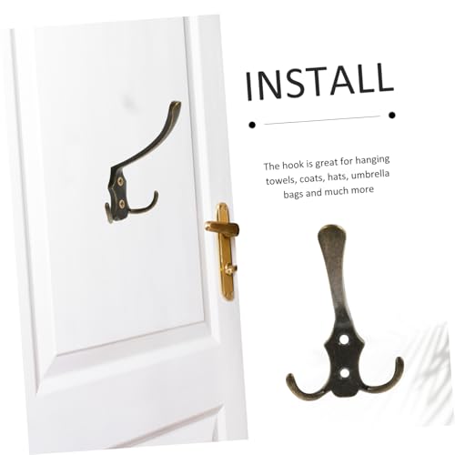 HOLIDYOYO 4 Stück Metall Wandhaken mit Schrauben Robuste Garderobenhaken zum Aufhängen von Jacken Handtüchern und Küchenutensilien Langlebig und Platzsparend für Bad Schlafzimmer und Küche von HOLIDYOYO