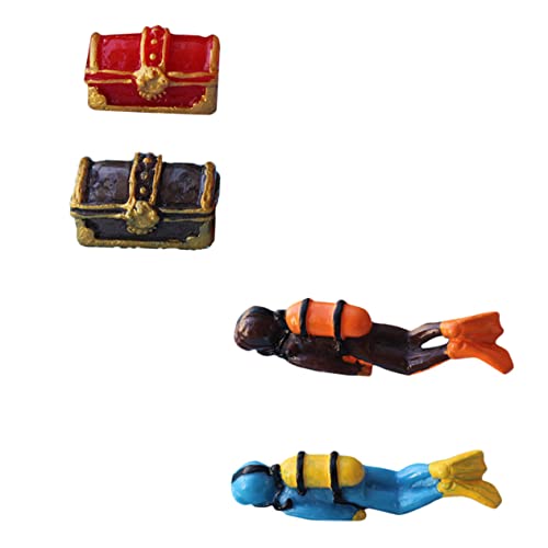 HOLIDYOYO 4 Stück Resin Taucher Figuren Set Teilig Aquarium Deko mit Schatzkisten Langlebig Farblich Sortiert für Fischbecken Kreative Unterwasserlandschaft HOLIDYOYO 4 Stück Resin Taucher Figuren Set Teilig Aquarium Deko mit Schatzkisten Langlebig Farblich Sortiert für Fischbecken Kreative Unterwasserlandschaft von HOLIDYOYO