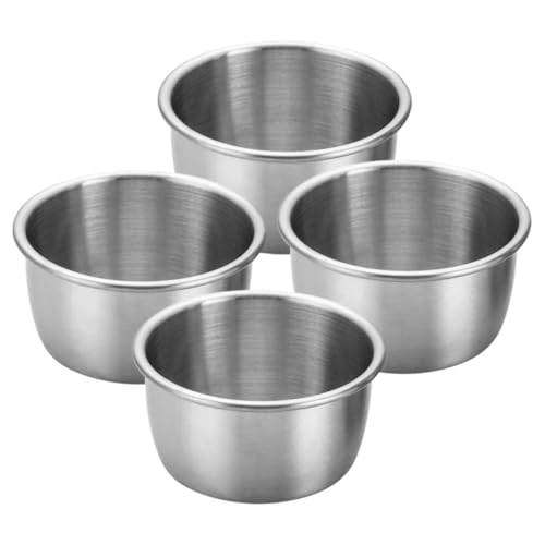 HOLIDYOYO 4 Stück Teiliges Edelstahl Dipschalen Kleine Saucenbehälter Wiederverwendbare Gewürzschälchen Für Picknick Camping Reise Und Mahlzeitenvorbereitung von HOLIDYOYO