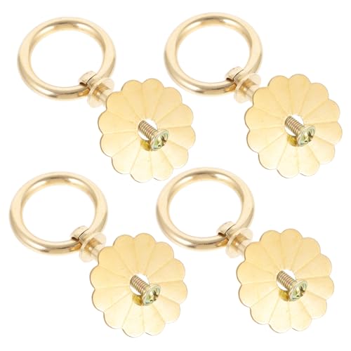 HOLIDYOYO 4 Stück Teiliges Europäische Möbelgriffe aus Hochwertigem Messing Langlebige Goldfarbene Schrankgriffe mit Blumenring Design Geeignet für Küchen Badezimmerschränke und Kommoden HOLIDYOYO 4 Stück Teiliges Europäische Möbelgriffe aus Hochwertigem Messing Langlebige Goldfarbene Schrankgriffe mit Blumenring Design Geeignet für Küchen Badezimmerschränke und Kommoden von HOLIDYOYO