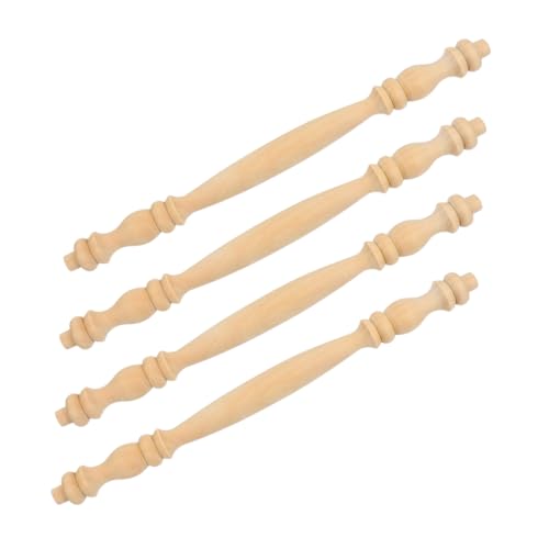 HOLIDYOYO 4 Stück Teiliges Holzbaluster aus Massivem Unbehandeltem Holz mit Römischem Säulendesign Stabile Dekorative Treppenspindeln für Möbel Geländer und Schrankdekoration Langlebig und von HOLIDYOYO