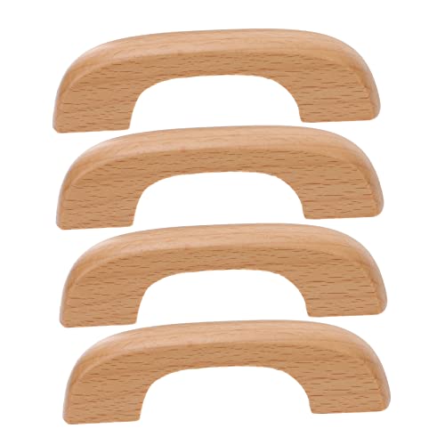 HOLIDYOYO 4 Stück Teiliges Holzgriffe für Schränke und Massive Beech Möbelgriffe Geeignet für Küchenschränke Kommoden und Kleiderschränke Lochabstand Schrauben von HOLIDYOYO