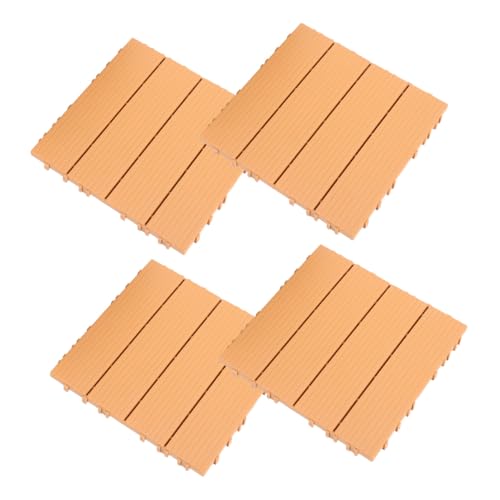 HOLIDYOYO 4 Stück Teiliges Ineinandergreifendes Terrassenboden Fliesenset Wasserdichter Kunststoff Witterungsbeständig UV Beständig Einfache DIY für Balkon Garten Terrasse Holzoptik Robust HOLIDYOYO 4 Stück Teiliges Ineinandergreifendes Terrassenboden Fliesenset Wasserdichter Kunststoff Witterungsbeständig UV Beständig Einfache DIY für Balkon Garten Terrasse Holzoptik Robust von HOLIDYOYO