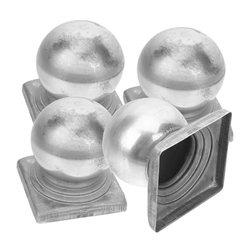 HOLIDYOYO 4 Stück Teiliges Metall Pfostenkappen Kugelförmig Quadratisch Zaunpfosten Abdeckung Rostschutz für Eisen Geländer Verkehrsbarrieren Guardrail Post Cover von HOLIDYOYO