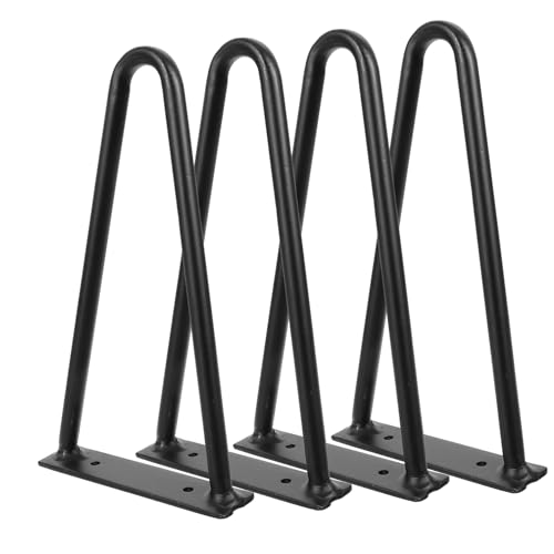 HOLIDYOYO 4 Stück Teiliges Metall Tischbeine Hairpin Stil Höhe Möbelfüße für DIY Schreibtisch Beistelltisch Couchtisch und Tv Möbel mit Stabilem Modernem Design von HOLIDYOYO