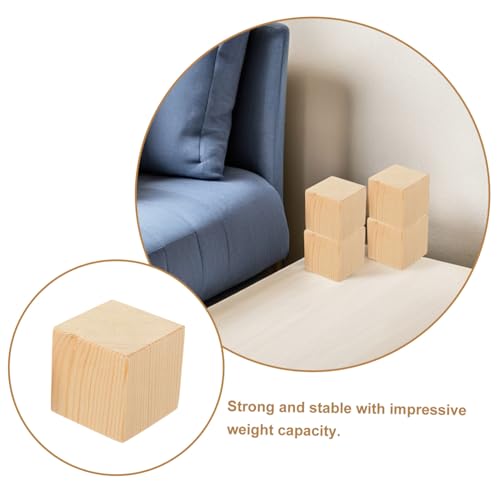 HOLIDYOYO 4 Stück Teiliges Möbel erhöhungsset aus Langlebigem Holz Hohe Möbelerhöher für Sofa Bett Tisch und Stuhl Stabile Holzblöcke zur Sicheren Anhebung von Möbeln und Haushaltsgeräten von HOLIDYOYO