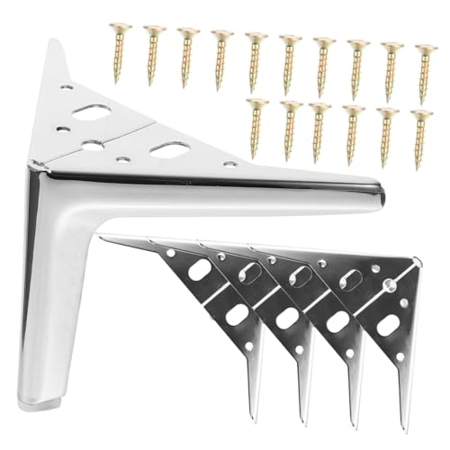 HOLIDYOYO 4 Stück Teiliges Möbelbein Stahl Stabile Sofa Bettfüße Rostfreie Möbelfüße für Kommode Tv Schrank Couchtisch Belastbar und Langlebig Silberfarben von HOLIDYOYO