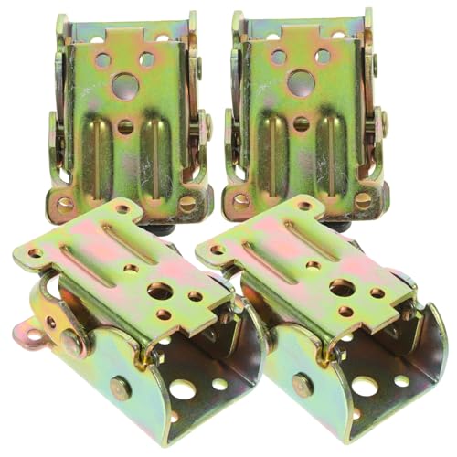 HOLIDYOYO 4 Stück Teiliges Selbstsichernde Klappscharnier Tisch Stuhlbeinhalter Arretierbare Faltbare Metallbeschläge für Möbel Hohe Stabilität und Einfache Montage Geeignet für Sofas von HOLIDYOYO