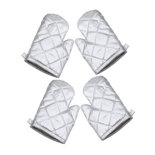 HOLIDYOYO 4 Stück Teiliges Set Silberbeschichtete Hitzebeständig mit Rutschfestem Griff Hitzeisolierende Backhandschuhe für Mikrowelle Ofen und Küchengebrauch Schutz Beim Kochen und Backen HOLIDYOYO 4 Stück Teiliges Set Silberbeschichtete Hitzebeständig mit Rutschfestem Griff Hitzeisolierende Backhandschuhe für Mikrowelle Ofen und Küchengebrauch Schutz Beim Kochen und Backen von HOLIDYOYO
