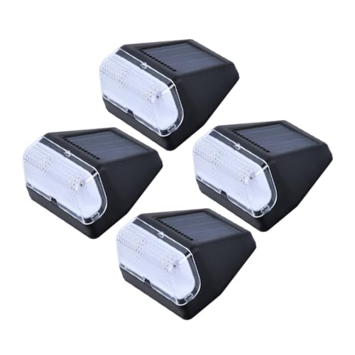 HOLIDYOYO 4 Stück Wasserdichte Solar LED Wandleuchten für Außenbereich mit Warmweißem Licht Energiesparend Langlebig für Garten Zaun Terrasse und Treppenbeleuchtung von HOLIDYOYO