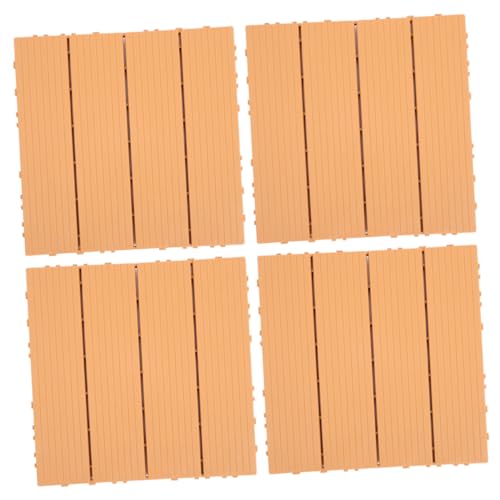 HOLIDYOYO 4 Stück Wasserfeste Imitation Interlocking Fliesen Balkon Terrasse Bodenbelag UV Beständig Langlebig und Rutschfest für Outdoor Garten Patio von HOLIDYOYO