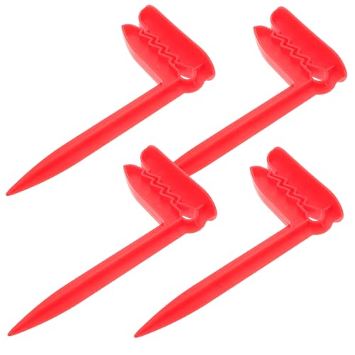 HOLIDYOYO 4 Stücke Wohnmobil-Außenclip Strandklemme Strandurlaubsgrund Stranddecken für Sand Handtuchklemmen Kunststoff Picknickdecke Camping Beach Handtuchclip Stake-Clips rot von HOLIDYOYO