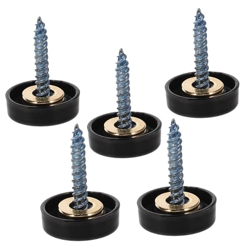 HOLIDYOYO 5 Sätze Edelstahl Werbeschrauben Schwarz mit Abdeckkappen Stabile Spiegel und Acrylglasbefestigung Rostfrei Vielseitig für Werbetafeln Glasmöbel Schränke Einfache Montage von HOLIDYOYO