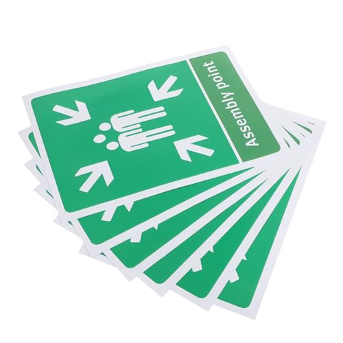 HOLIDYOYO 5 Stück Evakuierungsschild Aufkleber Selbstklebendes Schild Sichtbares Notfallschild Warnschild Für Unternehmen Notfallschild Für Sichtbares Sicherheitsschild von HOLIDYOYO