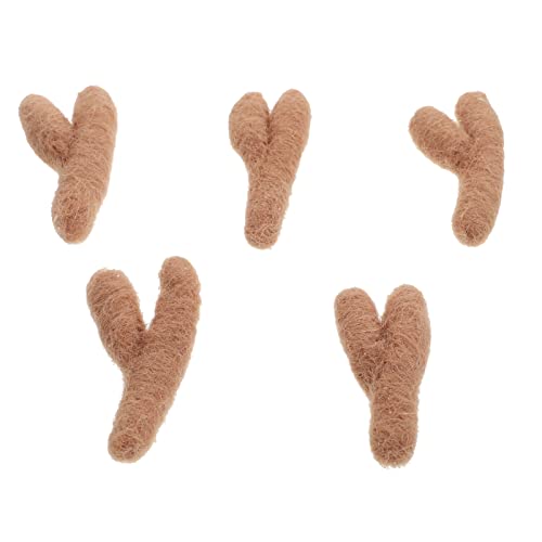 HOLIDYOYO 5 Stück Geweih aus Wollfilz weihnachtsdeko Weihnachts basteln Christbaumschmuck Weihnachtsdekoration LED handgefertigte DIY-Materialien geweih selber Machen Füllstoff von HOLIDYOYO