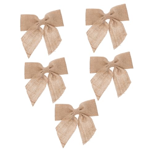 HOLIDYOYO 5 Stück Handgefertigte Jutebögen Weihnachtsdeko Schleifen für Hochzeit Party Festliche Schleifen Schmuck für Baum Tisch Dekoration von HOLIDYOYO