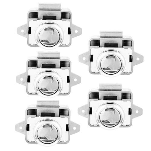 HOLIDYOYO 5 Stück Teiliges Button Catch Lock für Möbel und Schränke Geeignet für Türen Einfache Montage Sicherer Druckknopfverschluss für Wohnmobile Boote von HOLIDYOYO