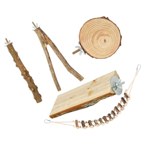 HOLIDYOYO 5 Stück Teiliges Papageien aus Natürlichem Holz mit Sitzstangen Kletternetz und Leiter Sicheres Vogelkäfig Zubehör für Wellensittiche und Kleine Vögel Fördert Bewegung und HOLIDYOYO 5 Stück Teiliges Papageien aus Natürlichem Holz mit Sitzstangen Kletternetz und Leiter Sicheres Vogelkäfig Zubehör für Wellensittiche und Kleine Vögel Fördert Bewegung und von HOLIDYOYO