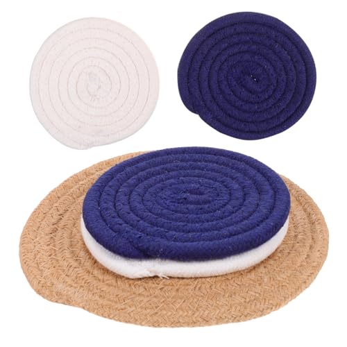 HOLIDYOYO 5 Stück Teiliges Runde Topfuntersetzer aus Widerstandsfähigem Baumwollseil Hitzebeständig und Isolierend Verschleißfestes Tischset für Küche Esszimmer und Outdoor für Heiße Töpfe HOLIDYOYO 5 Stück Teiliges Runde Topfuntersetzer aus Widerstandsfähigem Baumwollseil Hitzebeständig und Isolierend Verschleißfestes Tischset für Küche Esszimmer und Outdoor für Heiße Töpfe von HOLIDYOYO