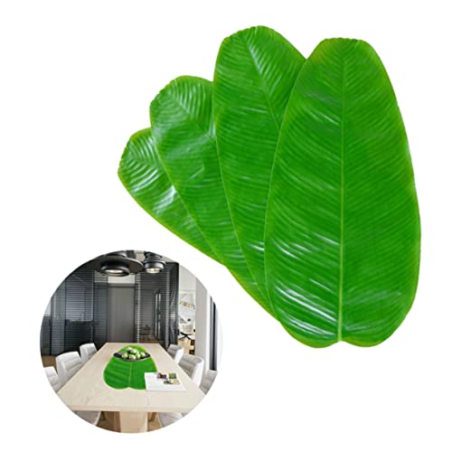 HOLIDYOYO 5 Stück Tischset aus Bananenblättern Bananenblattteller grün Abdeckung Bananenblatt-Platzdeckchen Bananenblatt-Design Blätter Tischset Tischdekoration aus künstlichen Blättern von HOLIDYOYO