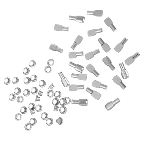 HOLIDYOYO 50 Sätze Teiliges Vernickelte Metall Regalbodenträger für Schrankeinlegeböden Stabile Löffel Form Einfach ohne Werkzeug zu Montieren Geeignet für Möbel und Bücherregale von HOLIDYOYO