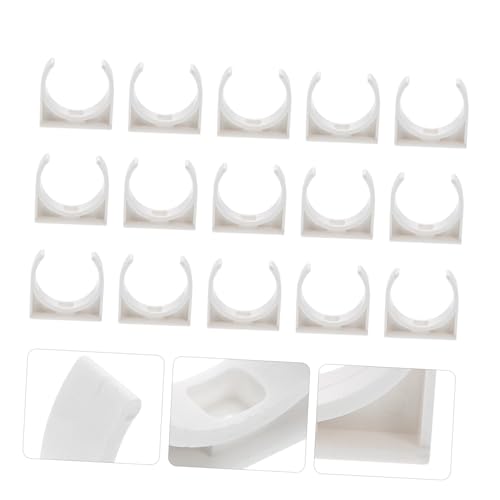 HOLIDYOYO 50 Stück U förmige Rohrschellen Weiß Pvc beschichtet Korrosionsbeständig Rohrhalter für Wasser Luft Kraftstoffschläuche Einfache Montage Robust von HOLIDYOYO