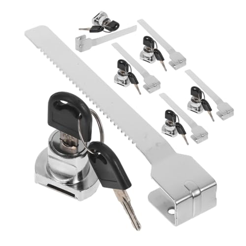 HOLIDYOYO 6 Sätze Schiebetürschloss für Gefrierschränke Kältebeständiges Sicherheitsschloss mit Schlüssel Robustes Glas-vitrinenschloss für Horizontale Kühl Gefriergeräte Diebstahlschutz für von HOLIDYOYO