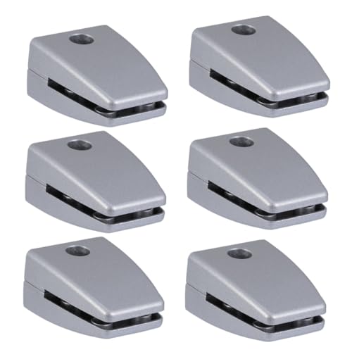 HOLIDYOYO 6 Stück Aluminiumlegierung Glasklemmen für Büroschreibtisch Sichtschutz Verstellbare Glas und Holzhalter Stabile Trennwandclips für Glasdicke Handschonendes Design von HOLIDYOYO