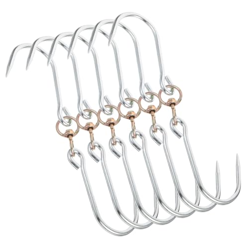 HOLIDYOYO 6 Stück Fleischhaken aus Robuste Aufhängehaken für Geflügel und für Metzgereien und Grillen Tragbar HOLIDYOYO 6 Stück Fleischhaken aus Robuste Aufhängehaken für Geflügel und für Metzgereien und Grillen Tragbar von HOLIDYOYO