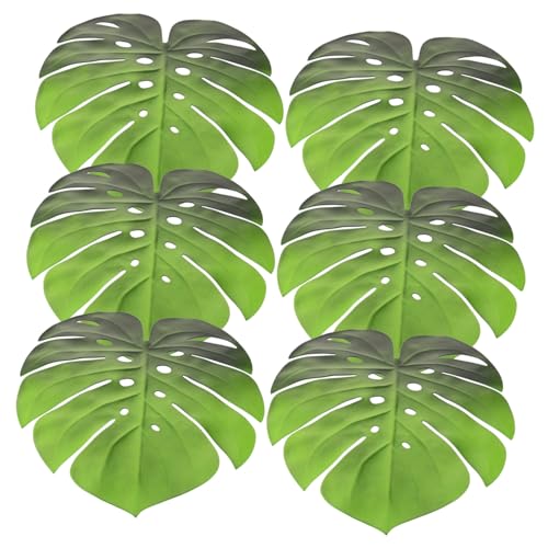 HOLIDYOYO 6 Stück Monstera Blatt Tischsets rutschfeste Eva Tischmatte Hitzebeständig Isoliert für Esstisch und Partydekoration von HOLIDYOYO
