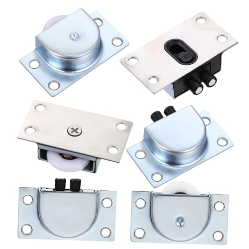 HOLIDYOYO 6 Stück Teiliges Edelstahl Schiebetür Laufrollen mit Nylonrädern Geräuschlose Langlebige Türrollen für Schrank Terrassentüren Einstellbare Höhe Einfache Montage Geeignet für von HOLIDYOYO