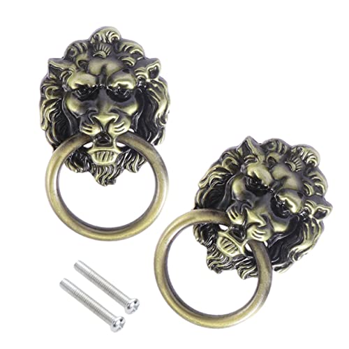 HOLIDYOYO Antiker Möbelgriff Löwenkopf aus Massivem Zinklegierung mit Schrauben Rutschfester Griff Vintage Schrankgriff für Küchenschrank Kommode Schublade Elegante Retro türgriffe von HOLIDYOYO