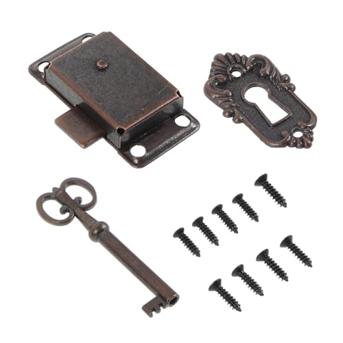 HOLIDYOYO Antikes Möbelschloss Set mit Schlüssel Retro Schrankschloss für Schubladen und Kommoden Installieren Rustikale Türverriegelung für Vintage Möbel Langlebiger Schutz für Ihre von HOLIDYOYO