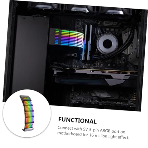 HOLIDYOYO Argb Pin Sync Power Verlängerungskabel ATX Netzteilkabel für PC Motherboard Kompatibel mit ATX Matx Computergehäuse Adressierbares RGB Kabel mit Automatischem Regenbogeneffekt von HOLIDYOYO