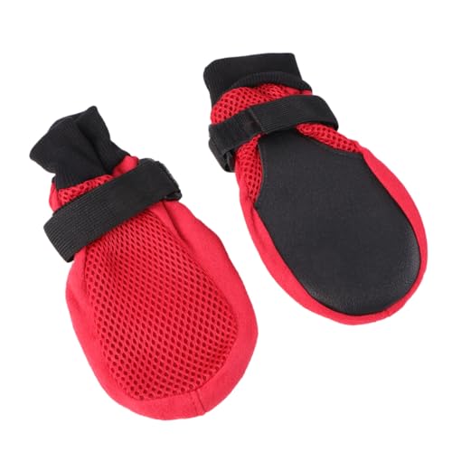 HOLIDYOYO Atmungsaktive Hundeschuhe mit Rutschfester Sohle Strapazierfähige Pfotenschützer für Hunde und Welpen Bequemes Mesh Material Schutz vor Rauem Gelände Rot HOLIDYOYO Atmungsaktive Hundeschuhe mit Rutschfester Sohle Strapazierfähige Pfotenschützer für Hunde und Welpen Bequemes Mesh Material Schutz vor Rauem Gelände Rot von HOLIDYOYO