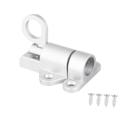 HOLIDYOYO Automatischer Tür und Fensterriegel aus Aluminiumlegierung mit Federmechanismus Selbstschließend mit Zugring Einfache Montage Langlebiger Einbruchschutz für Türen Tore und Fenster von HOLIDYOYO