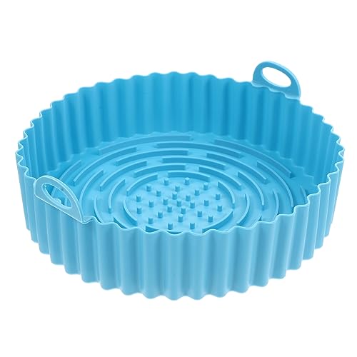 HOLIDYOYO Backmatte für die Luftfritteuse Zubehör für Luftbraten Liner silikon unterlage Heißluftfritteusen Austausch des Heißluftfritteuse-Tabletts Silikonkorb Kieselgel von HOLIDYOYO