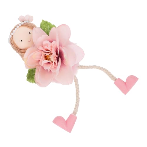HOLIDYOYO Blumenengelmädchen Form Puppe Thema Foyer-Ornament klein drinnen Blumen- Feder hängende Verzierung Frühlingsdekoration zum Aufhängen Frühlingsfestbevorzugung Polyester Rosa von HOLIDYOYO