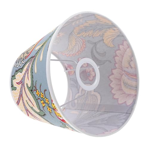 HOLIDYOYO Blumenmuster Stoff Lampenschirm Dekorativer Lampenüberzug für Schreibtischlampe Weicher Lichtdiffusor Sicherer Indoor Lampenschirm zur Raumgestaltung von HOLIDYOYO