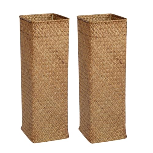 HOLIDYOYO Rustikale Blumenvase Handgewebter Blumentopf Dekorativer Stifthalter Für Den Schreibtisch von HOLIDYOYO