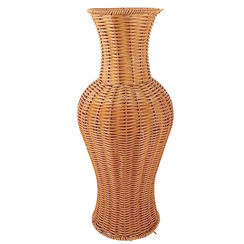 HOLIDYOYO Bodenvase Aus Rattanimitat Hohe Gewebte Blumenvase Aus Rattan Modernes Design Blumenarrangement Topf Für Büro Dekorativ HOLIDYOYO Bodenvase Aus Rattanimitat Hohe Gewebte Blumenvase Aus Rattan Modernes Design Blumenarrangement Topf Für Büro Dekorativ von HOLIDYOYO