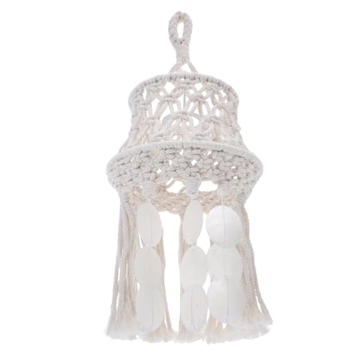 HOLIDYOYO Boho Lampenschirm Handgewebter Baumwoll Lampenschirm Atmungsaktiv Leicht Für Schlafzimmer Wohnzimmer Tischlampe Rustikaler Stoffschirm von HOLIDYOYO