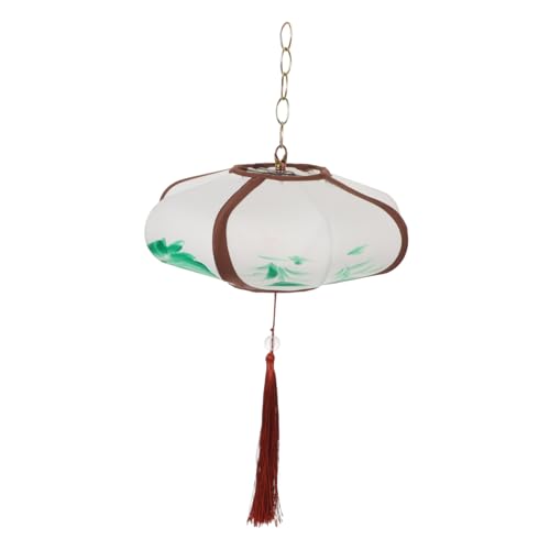 HOLIDYOYO Chinesische Hängelaterne Stofflampenschirm Ufo Pendelleuchte Weiß Gemalt Weiches Licht Für Restaurantdekoration Flur Küche Wohnzimmer von HOLIDYOYO